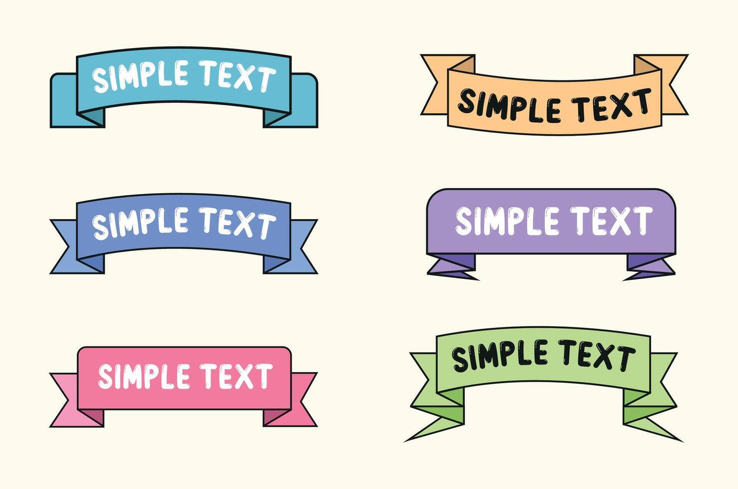 vector illustration set of ribbon banners