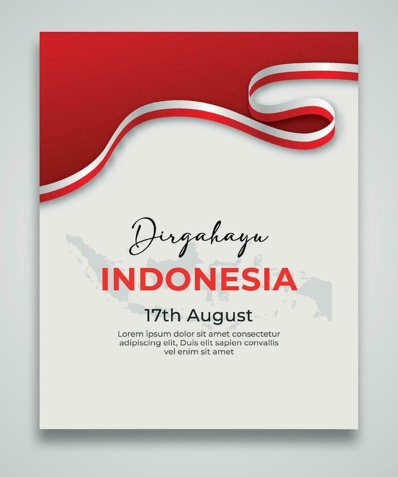 indonesia independence day poster template vector