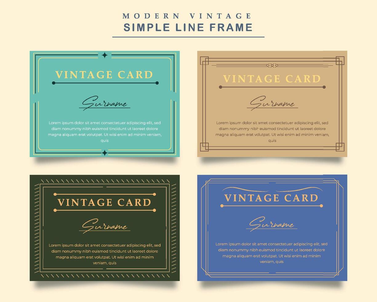 A set of vintage frames with simple lines. This illustration relates to elegance, classic, retro, pattern, European, ornament, decoration, vector