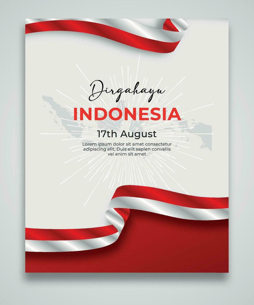 plantilla de cartel del día de la independencia de indonesia vector