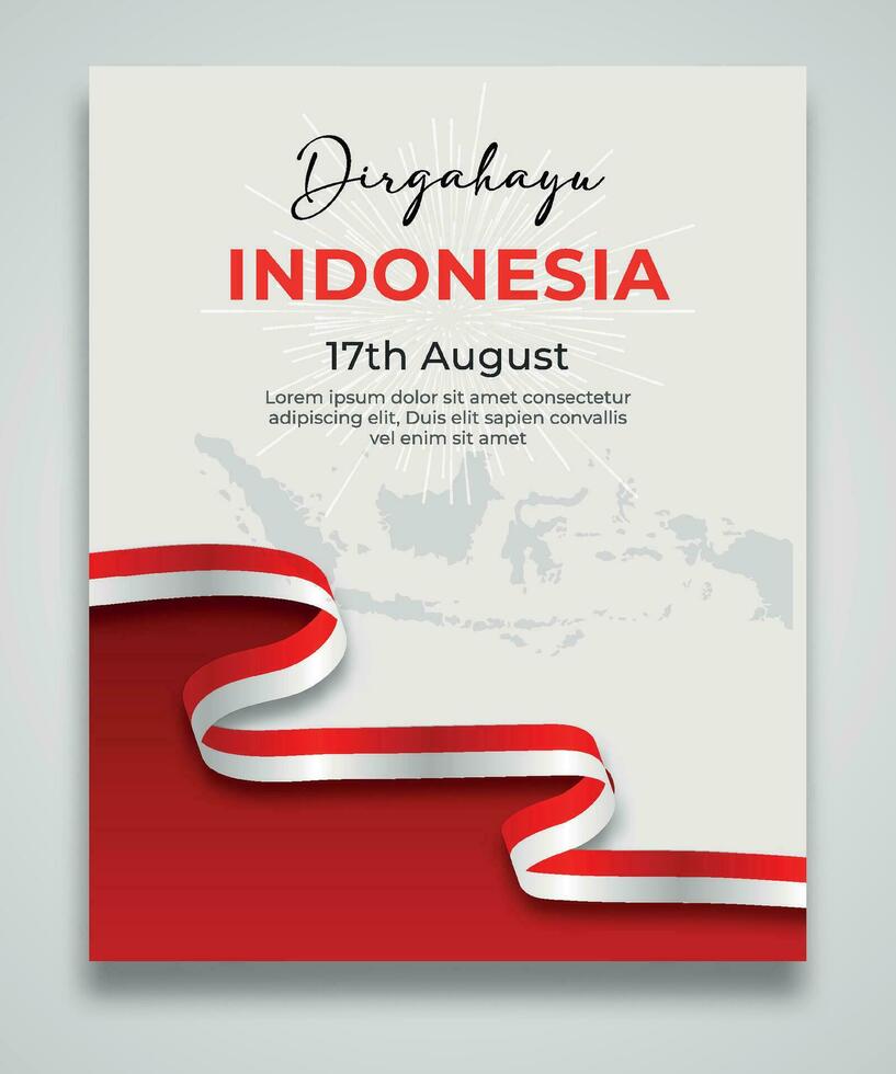 plantilla de cartel del día de la independencia de indonesia vector