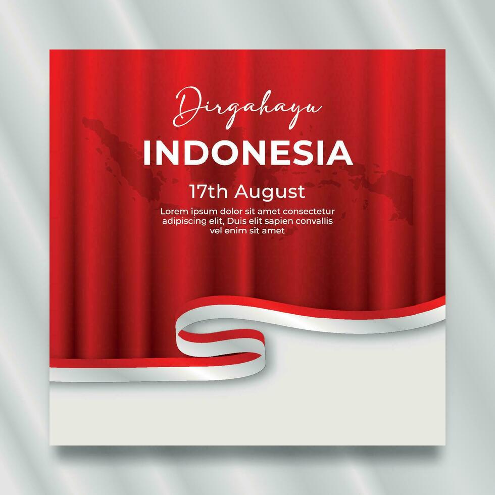 indonesia independence day social media post template vector