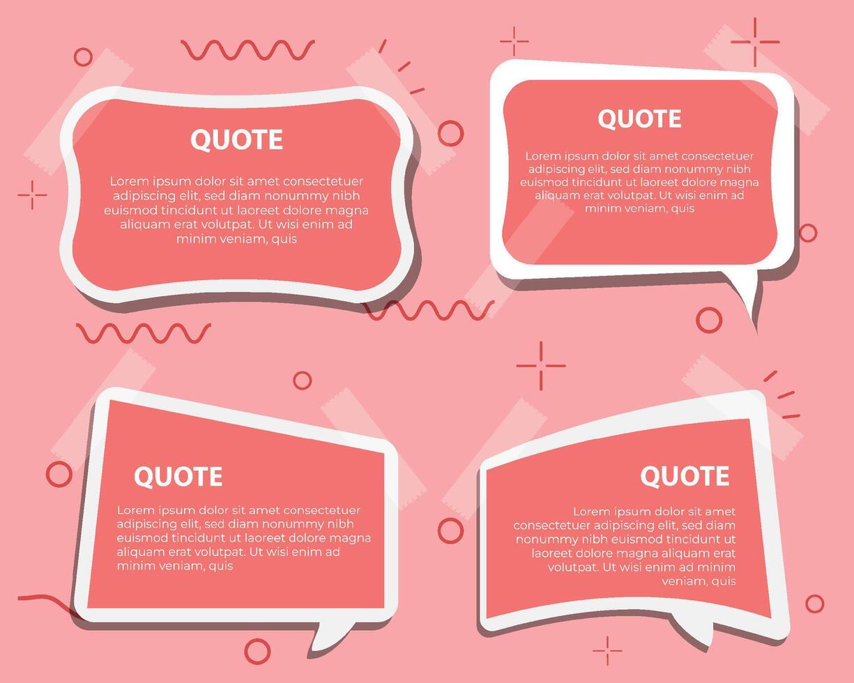Set of quote template in a flat design vector