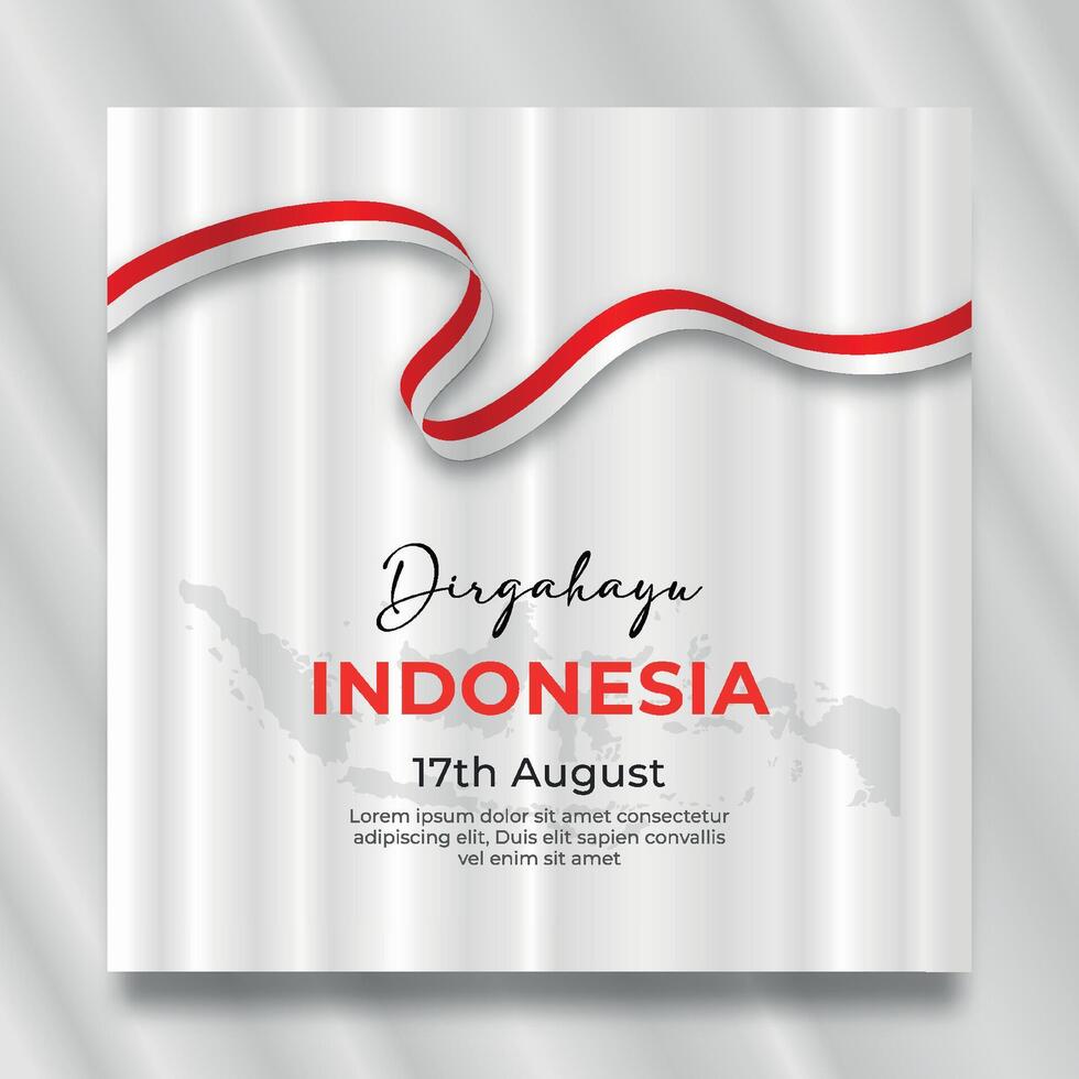 indonesia independence day social media post template vector