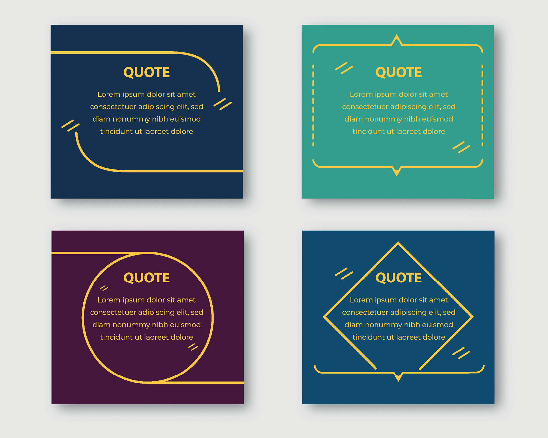 Set of quote template in a flat design 25376692 Vector Art at Vecteezy Set of quote template in a flat design 25376692 Vector Art at Vecteezy