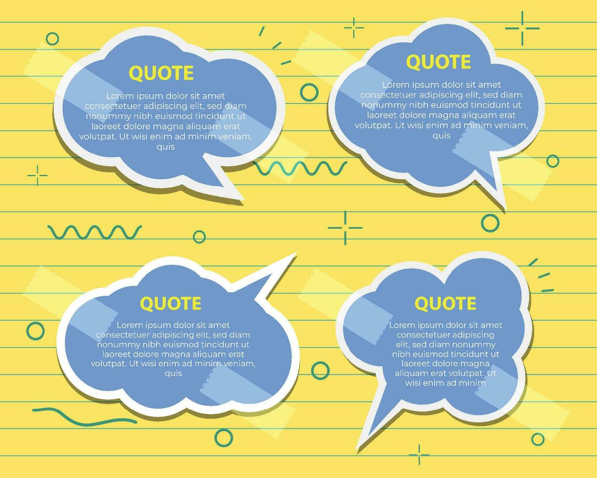 Set of quote bubbles template in a flat design vector