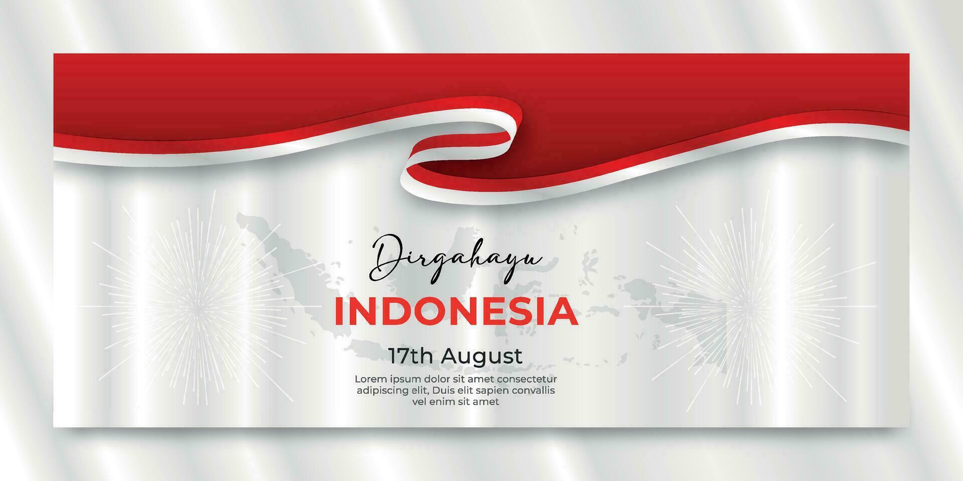 indonesian independence day banner template vector