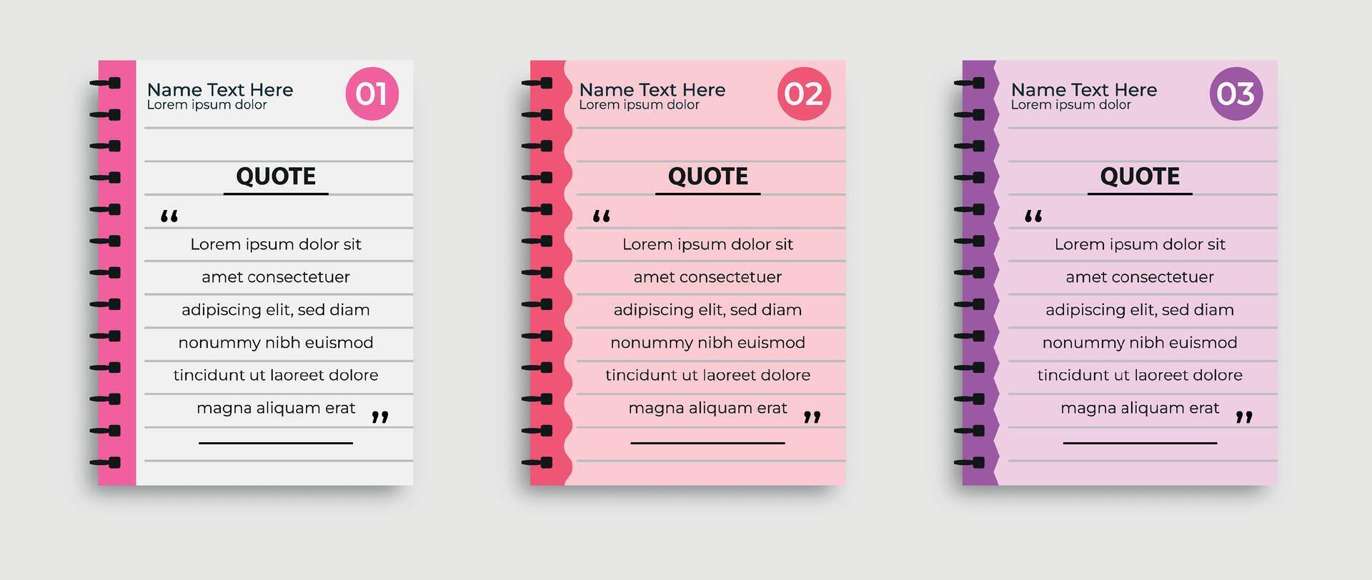 Set of quote paper template in a flat design vector