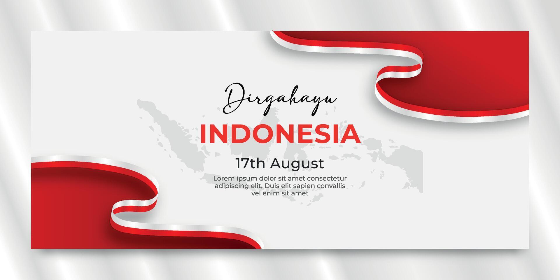 indonesian independence day banner template vector