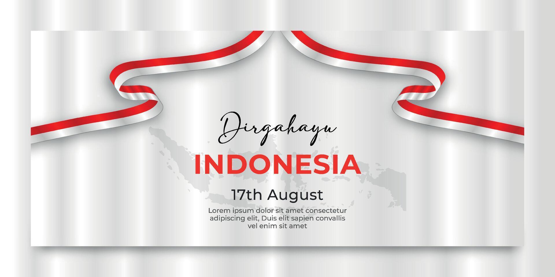 indonesian independence day banner template vector