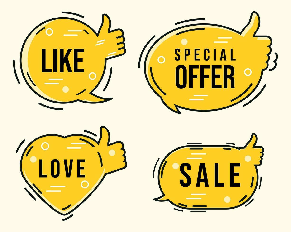 Set of simple and flat speech bubbles vector