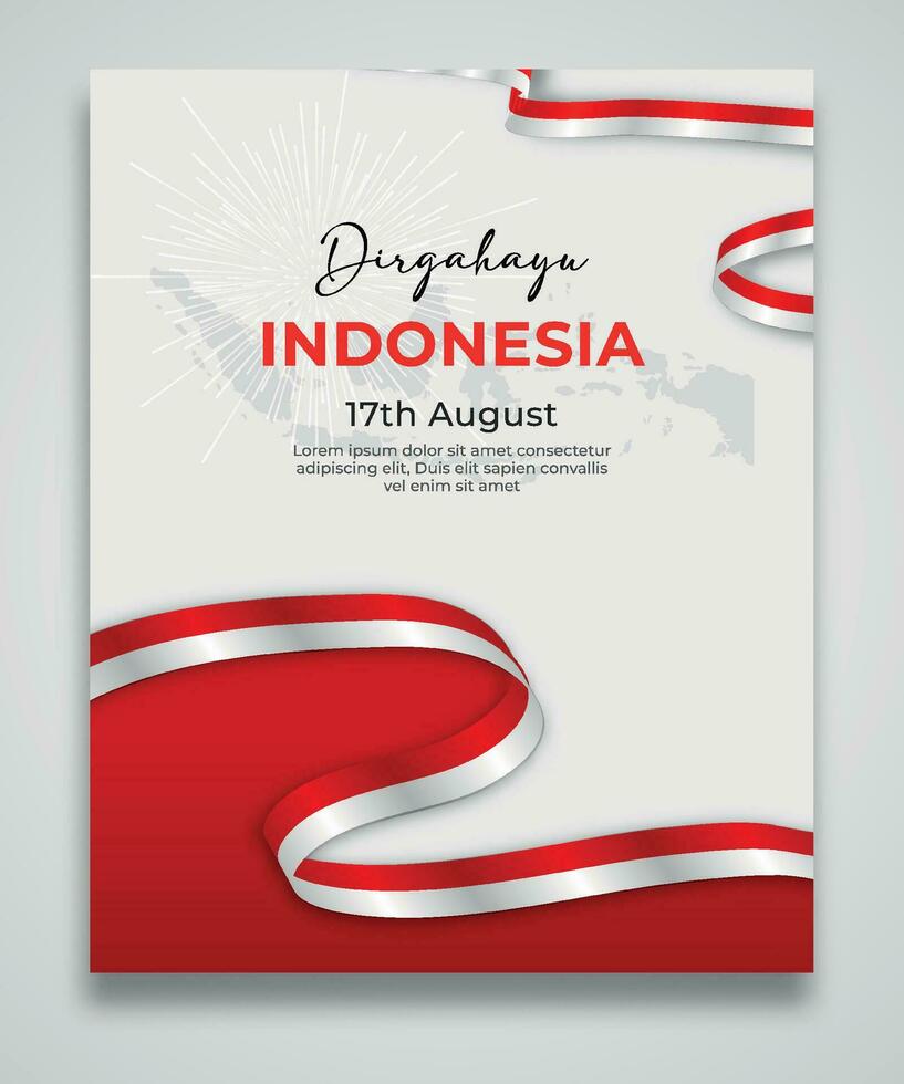 plantilla de cartel del día de la independencia de indonesia vector