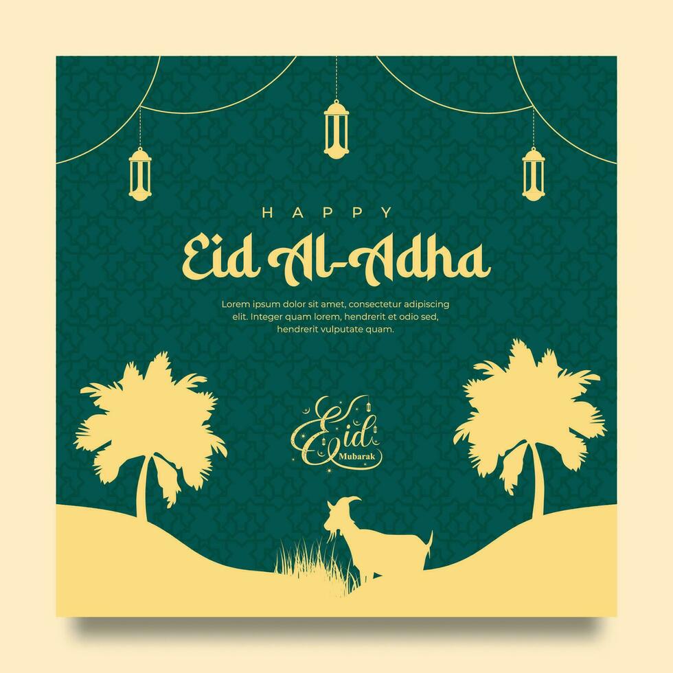 eid al adha themed social media post template vector