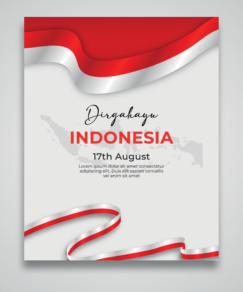 plantilla de cartel del día de la independencia de indonesia vector