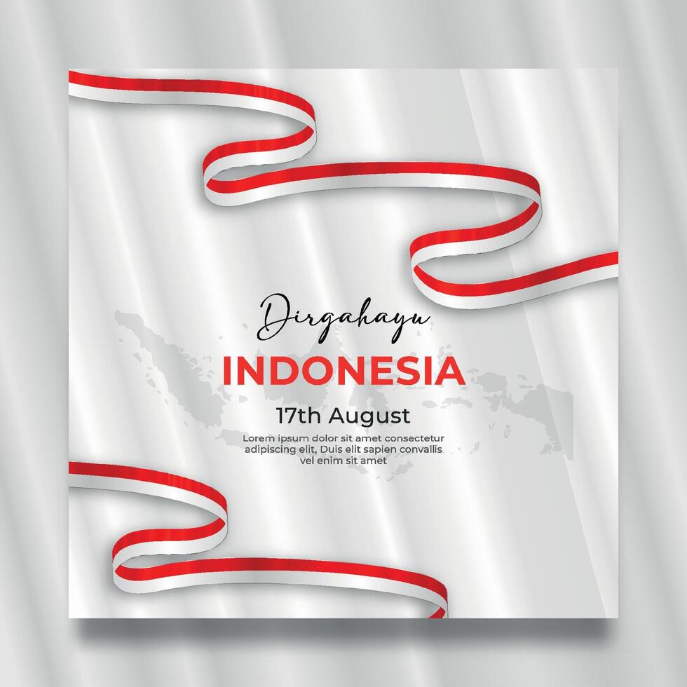 indonesia independence day social media post template vector