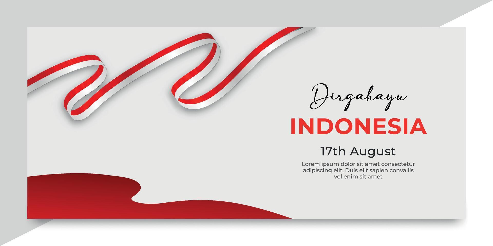 indonesian independence day banner template vector