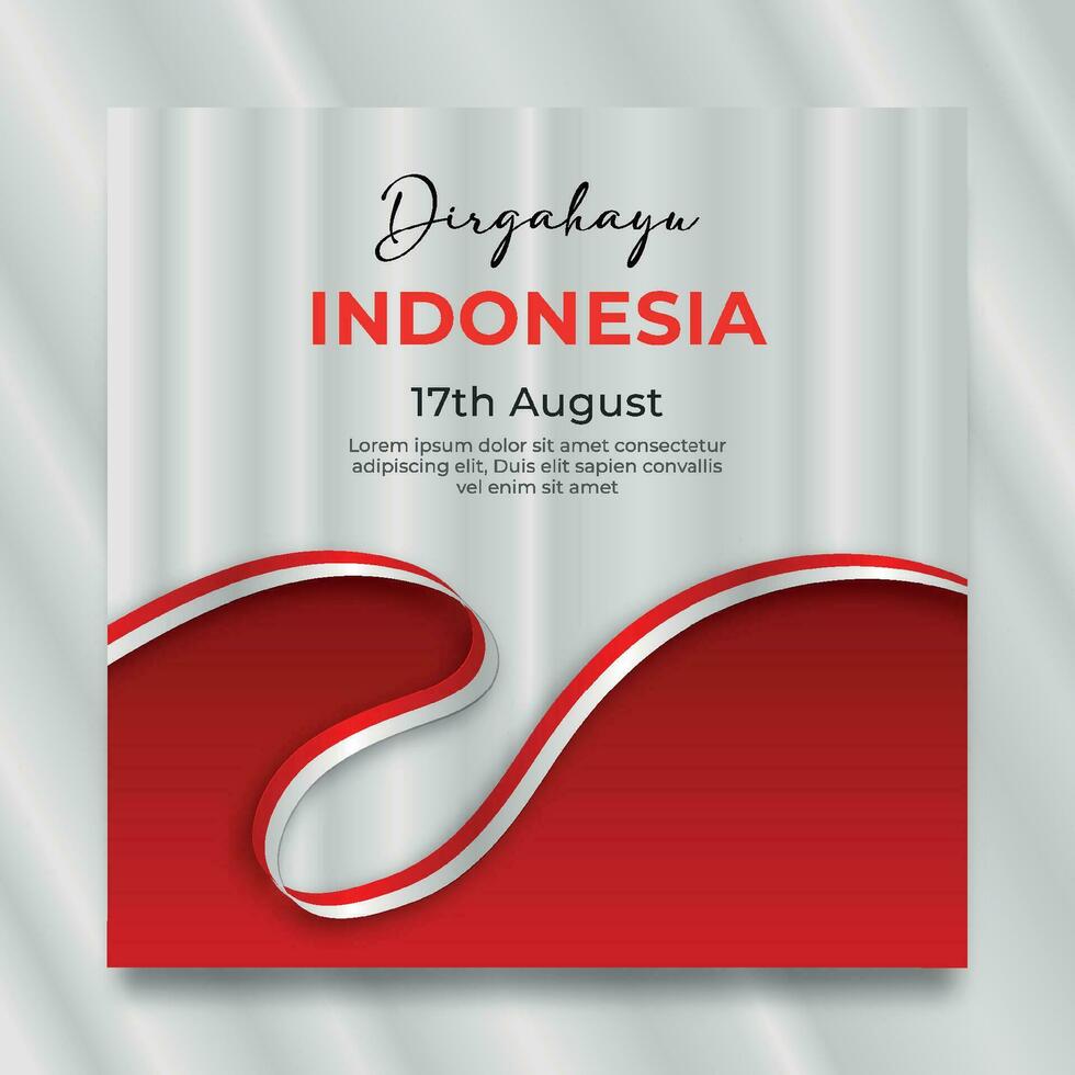 indonesia independence day social media post template vector