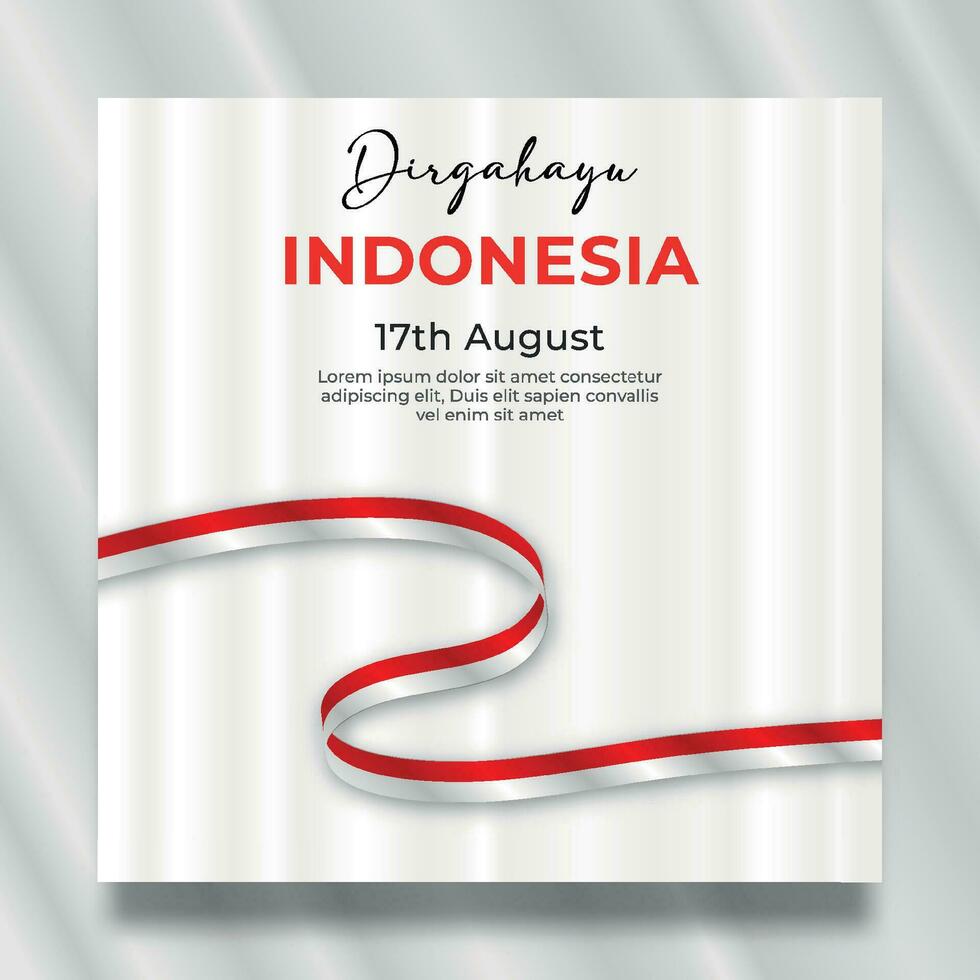 indonesia independence day social media post template vector