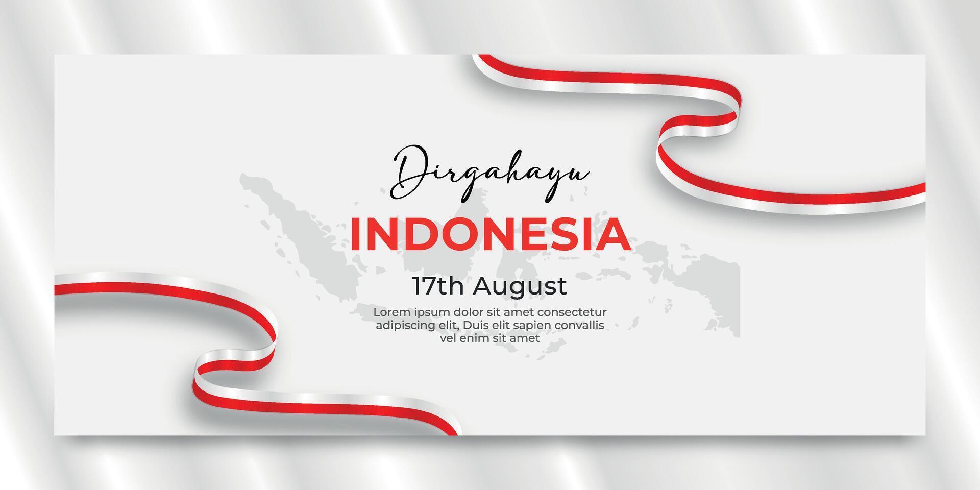 indonesian independence day banner template vector