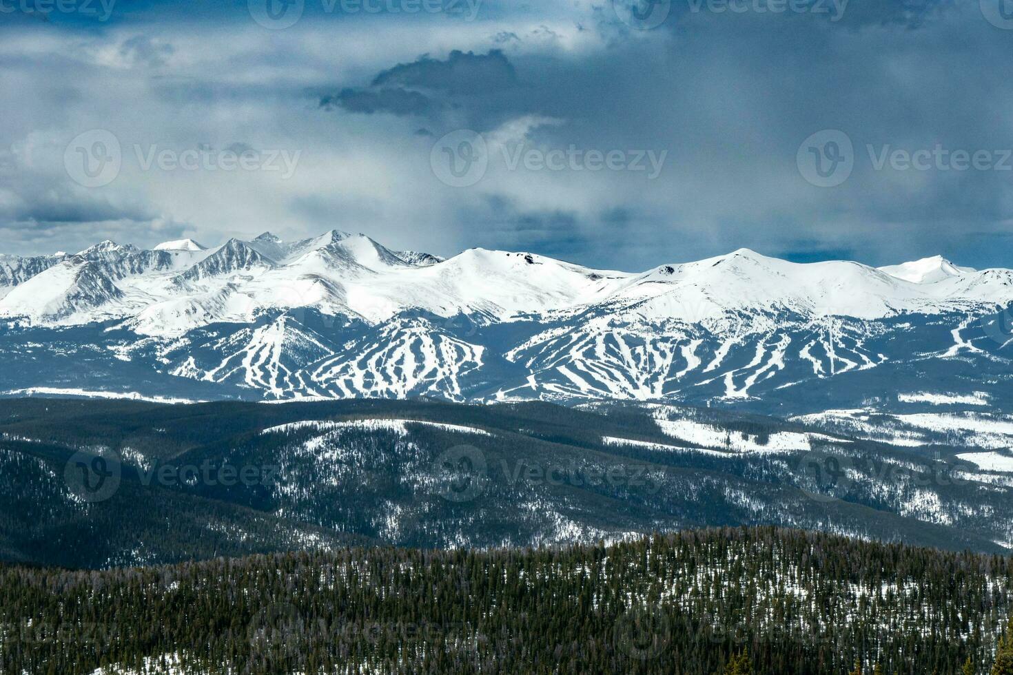 beautiful sunset over breckenridge colorado ski resort town photo