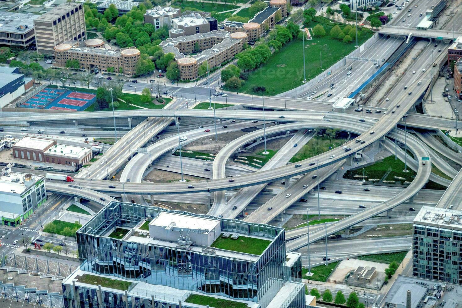 high altitude aerial views from skydeck willis tower chicago illinois photo