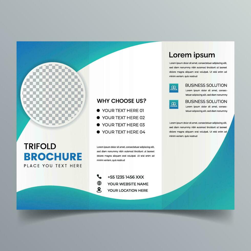 Corporate business trifold brochure template. A4 abstract business brochure template vector