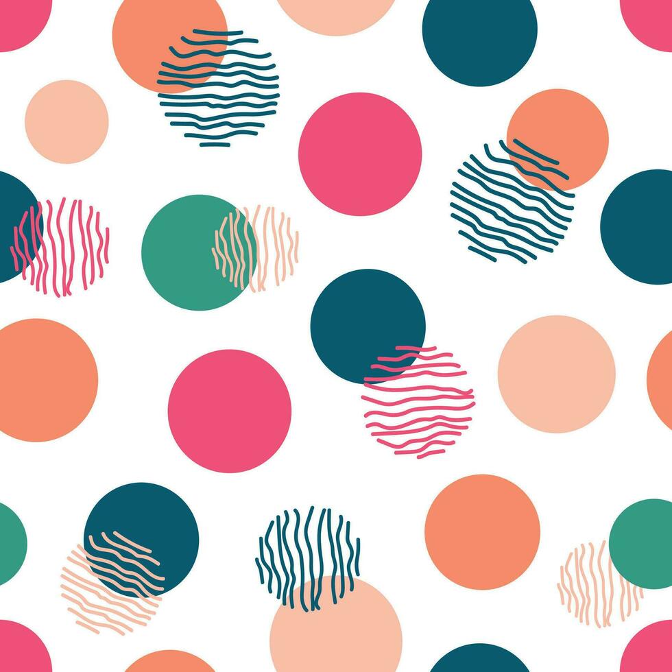 seamless pattern with bright circles on a white background. vector illustration