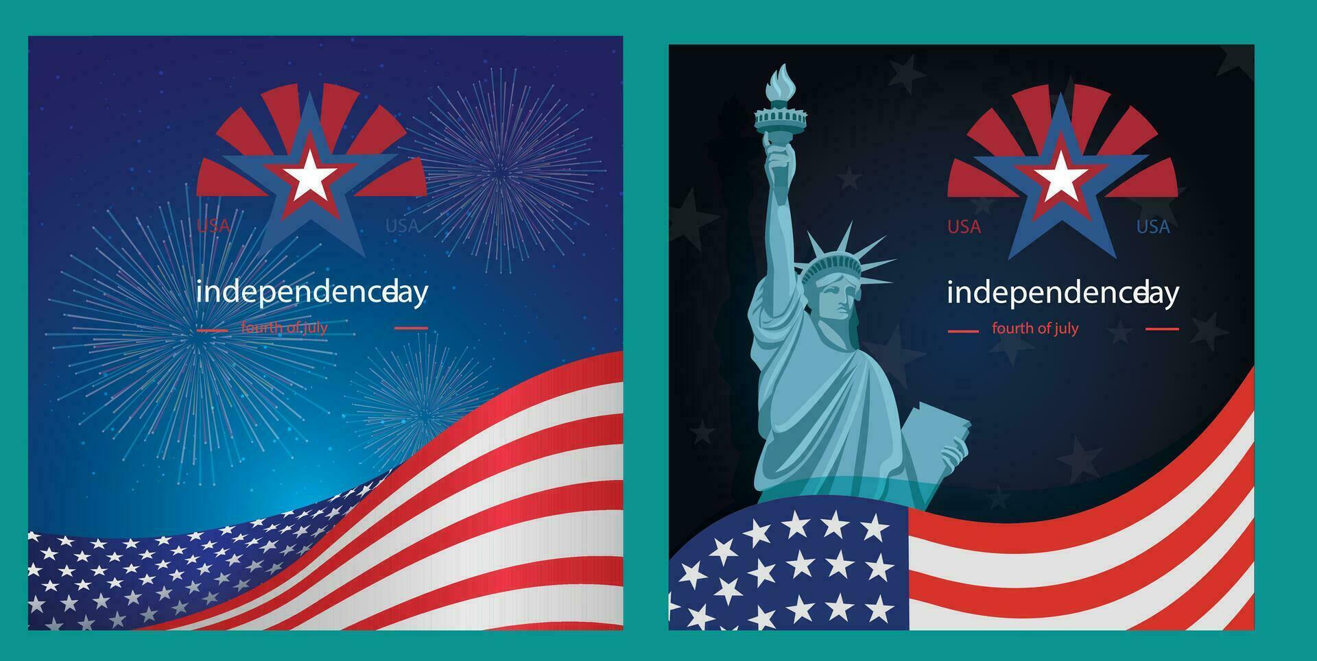 post social media independence day in united states of america 4th july vector