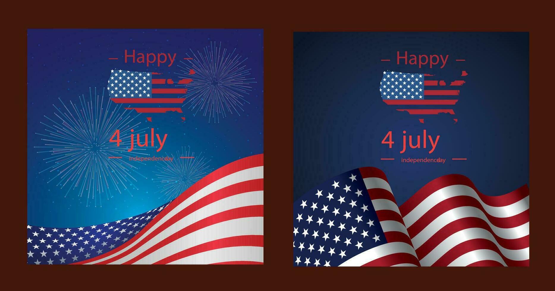 post social media independence day in united states of america 4th july vector