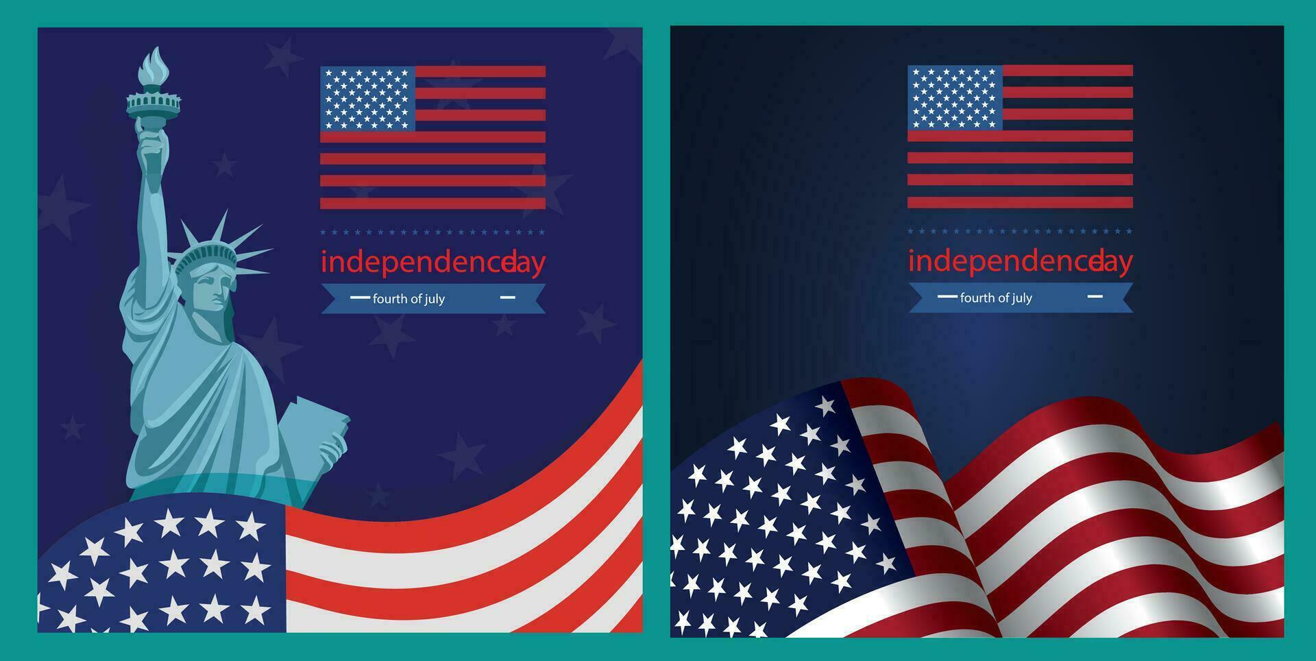 post social media independence day in united states of america 4th july vector