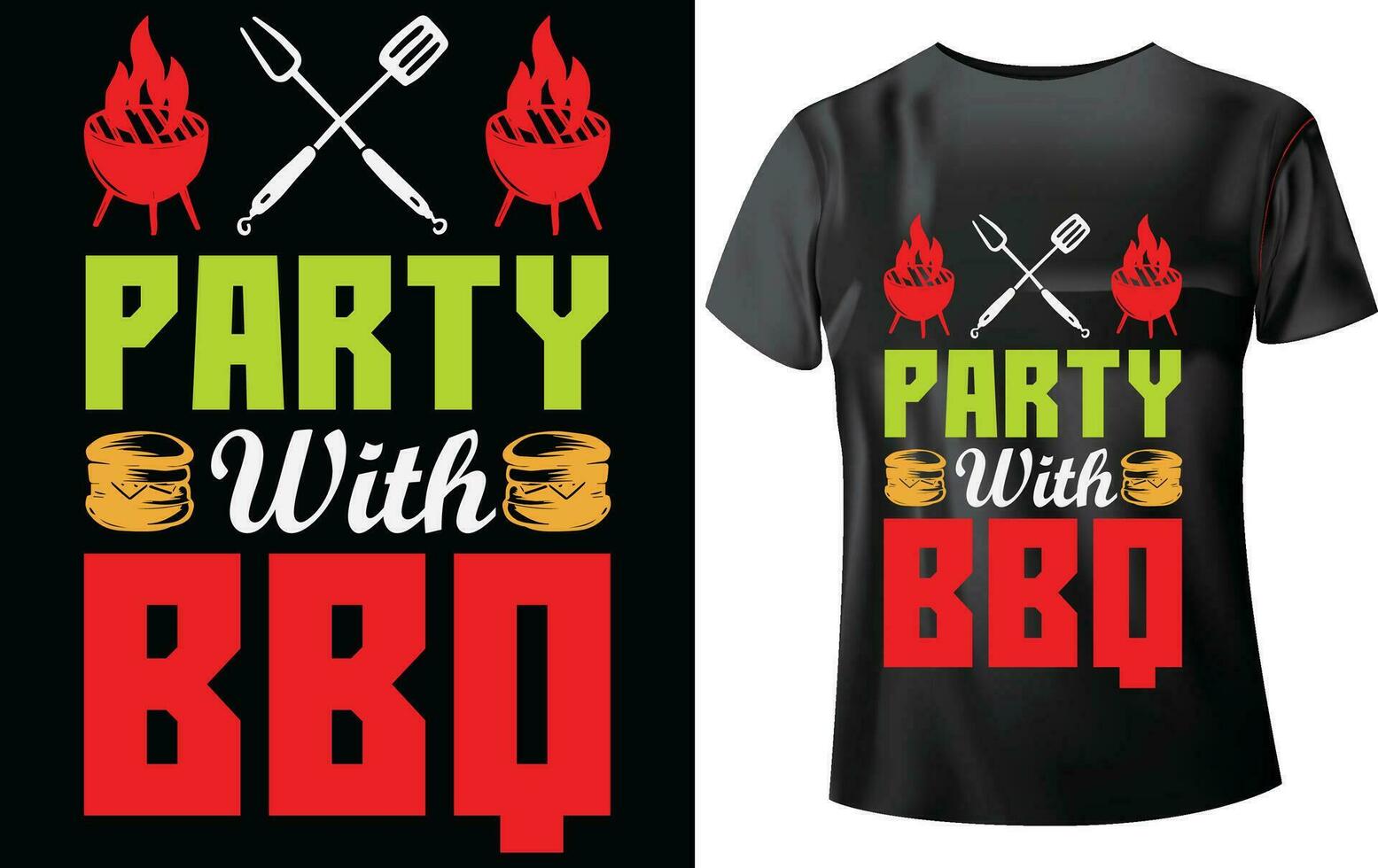 BBQ T-SHIRT DESIGN vector