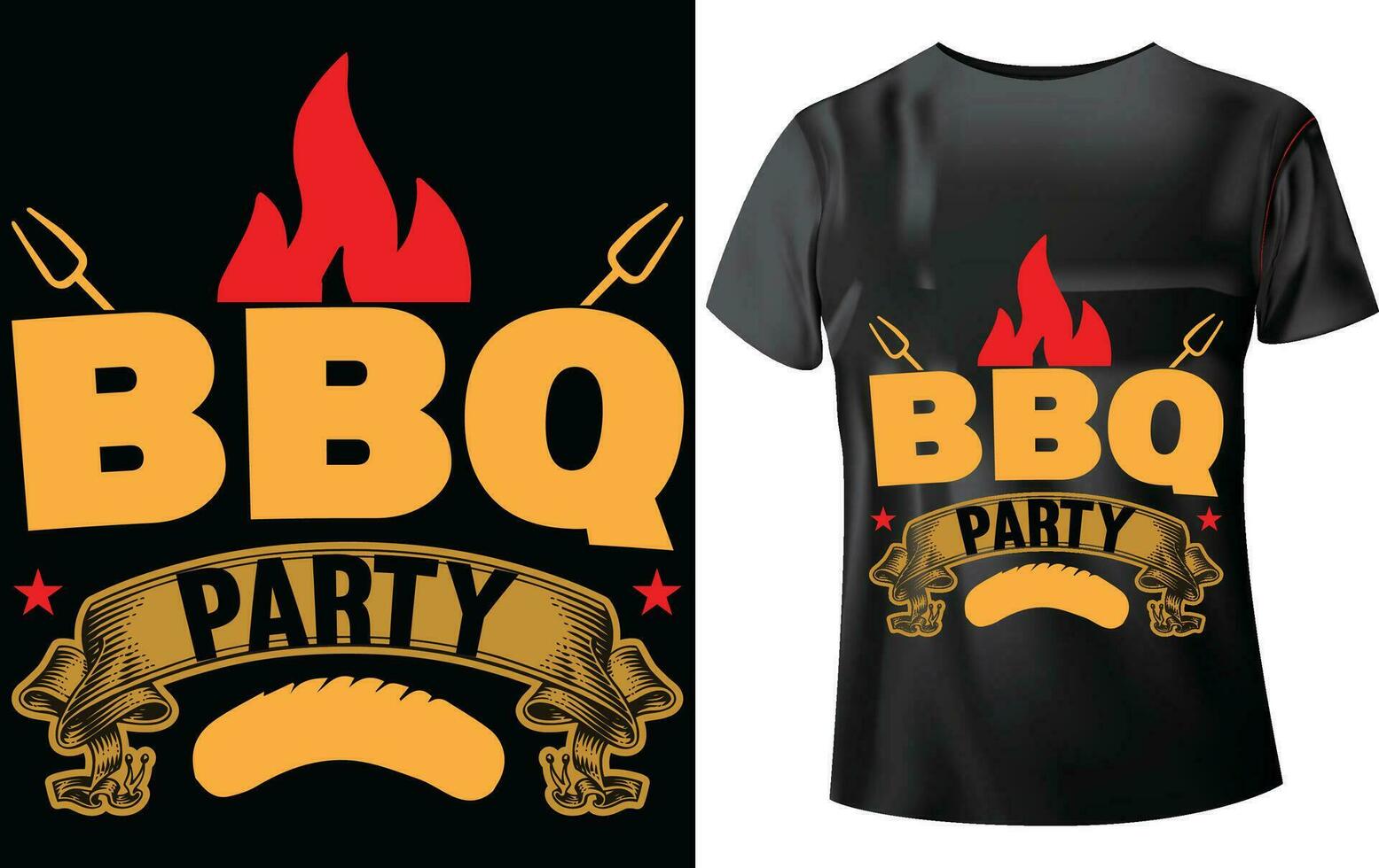 BBQ PARTY T-SHIRT DESIGN vector