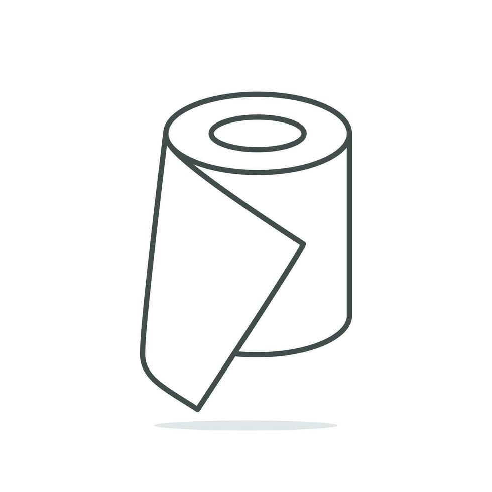 Toilet Tissue Paper Roll Vector Icon Illustration. Healthcare And Medical Icon Concept White Isolated. Flat Cartoon Style Suitable for Web Landing Page, Banner
