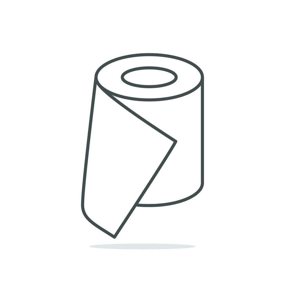 Ilustración de icono de vector de rollo de papel higiénico. concepto de icono médico y sanitario blanco aislado. estilo de caricatura plana adecuado para la página de destino web, banner