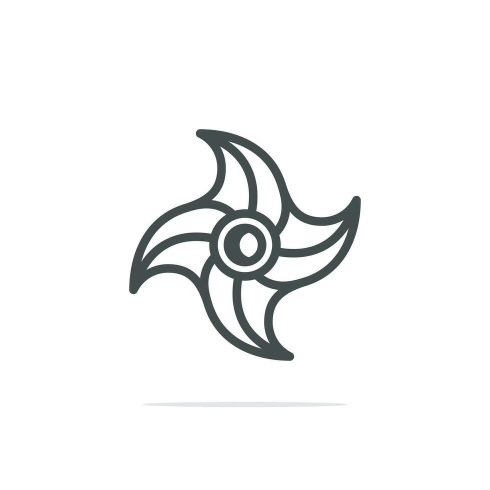 Shuriken Ninja Cartoon Vector Icon Illustration. Ninja Flat Cartoon Style
