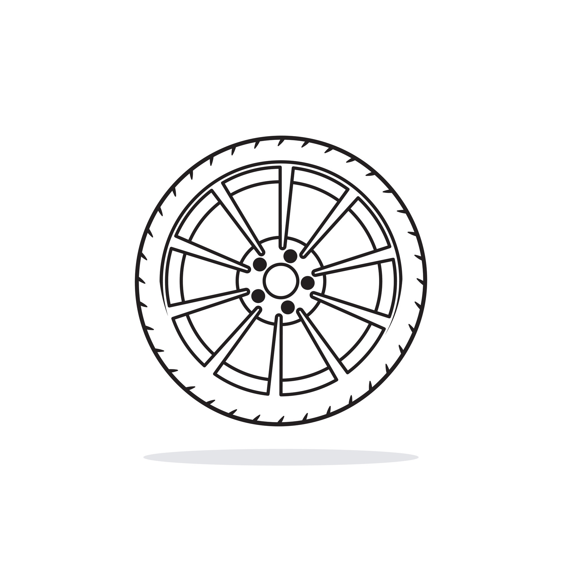 Tire and wheel icon flat vector design tire shop logo design 25377196