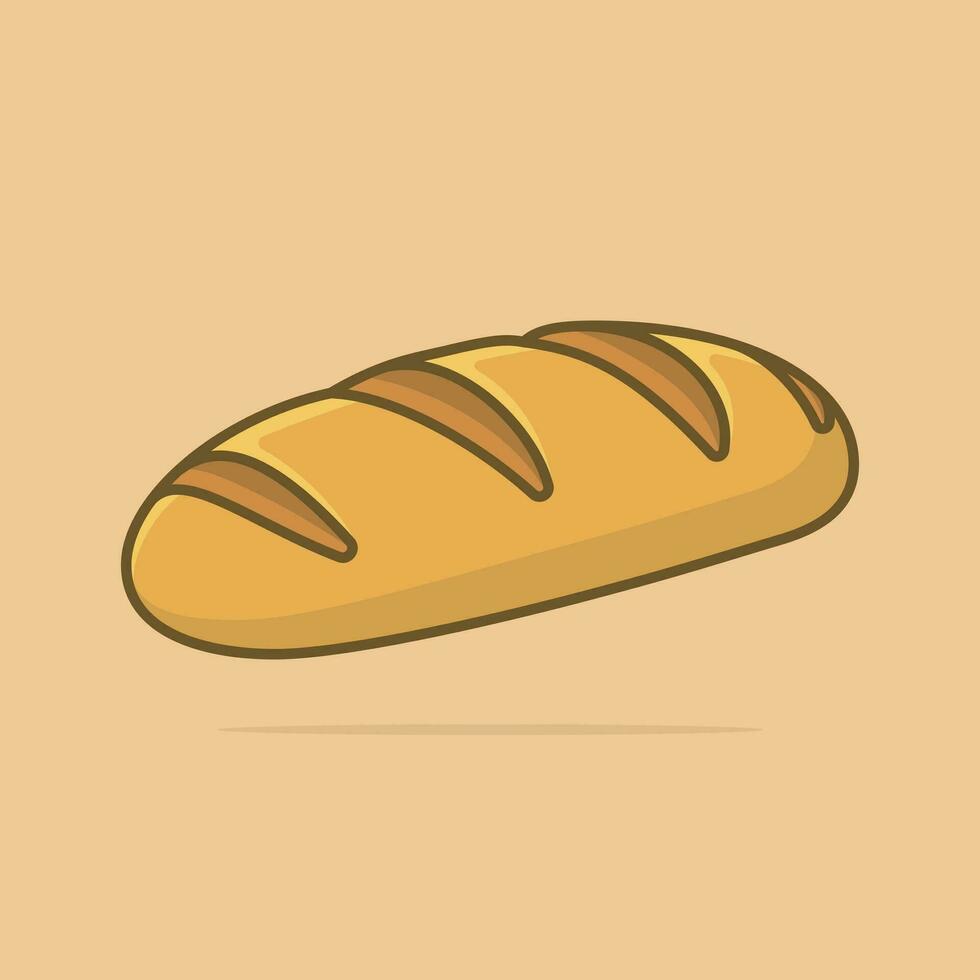 Loaf of bread vector color cartoonish illustration