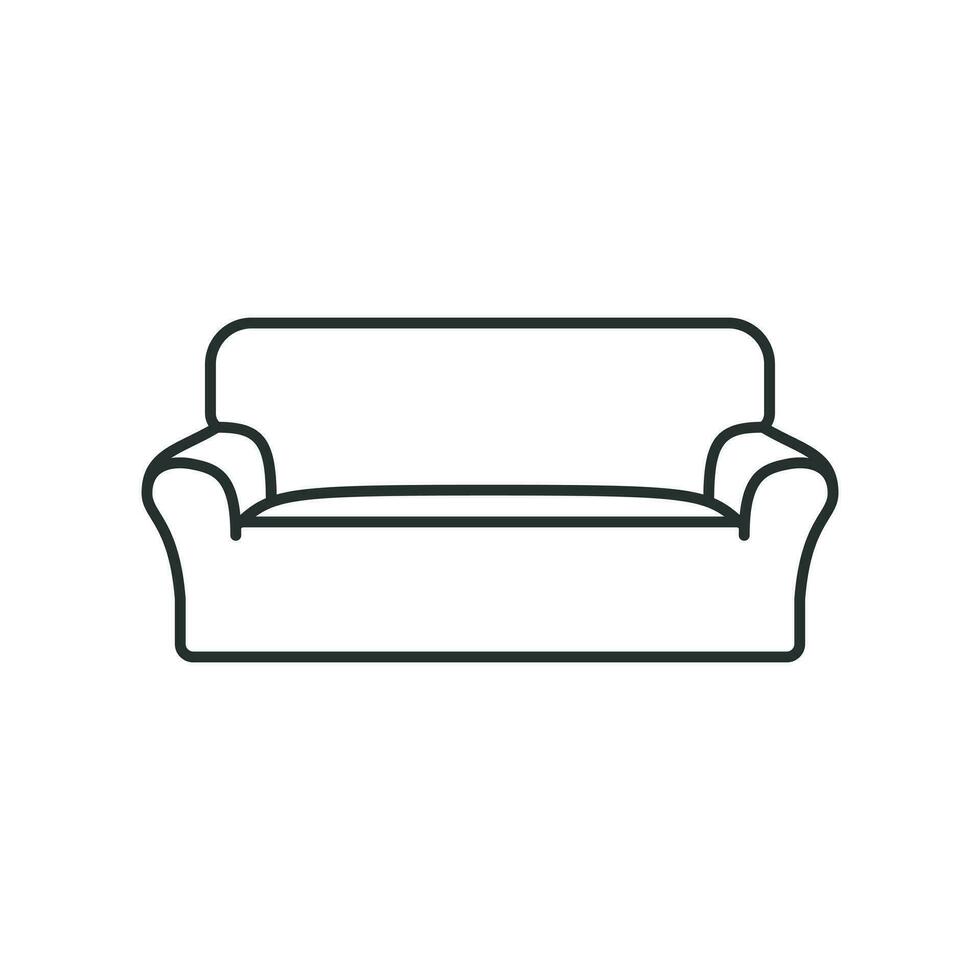 Sofa, armchair for living room vector icon illustration. Comfortable, Rest, Furniture, Sofa chair, Chair top, Davenport, Soft chair, Equipment.