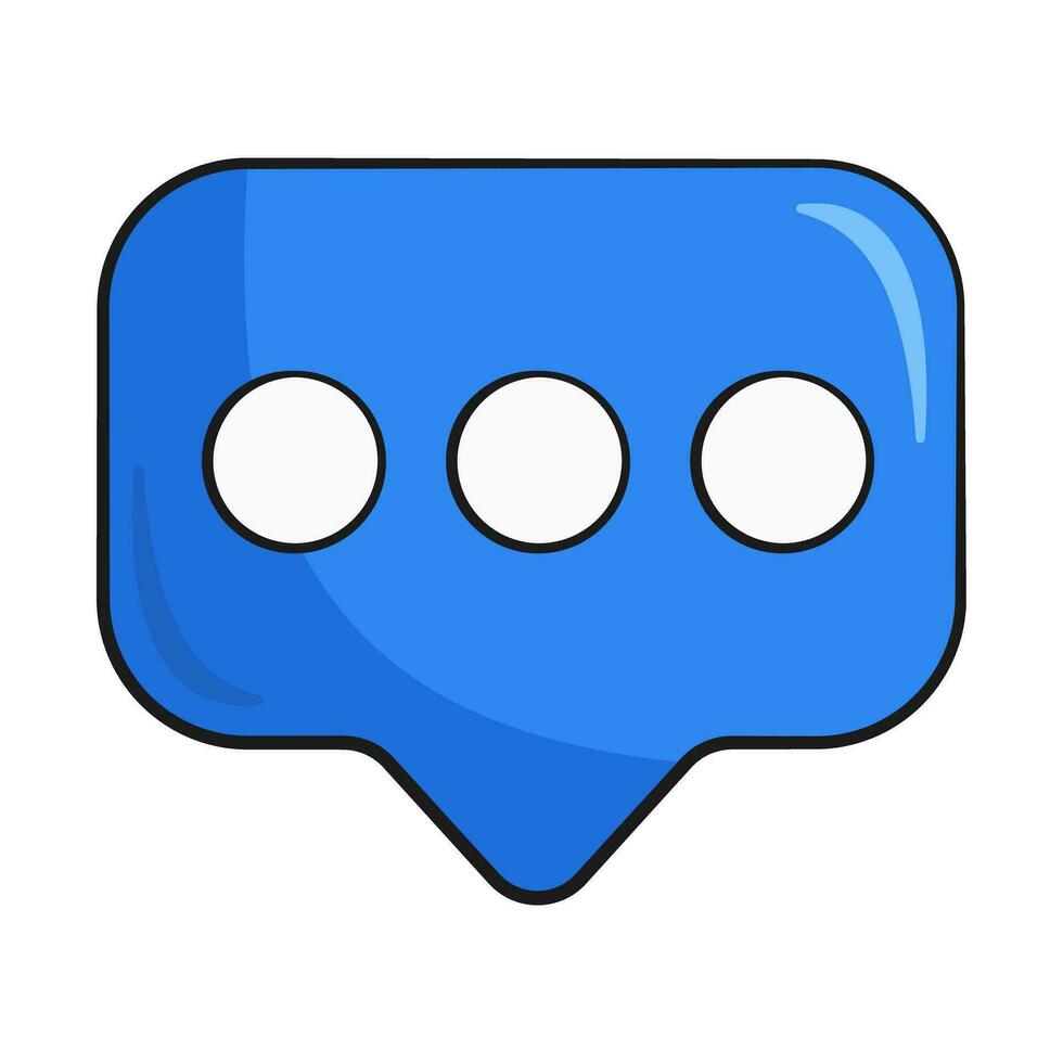 Blue chat icon. Cartoon vector