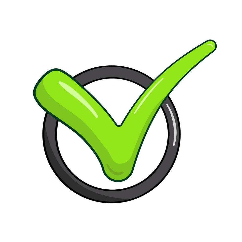 Green check mark in circle vector