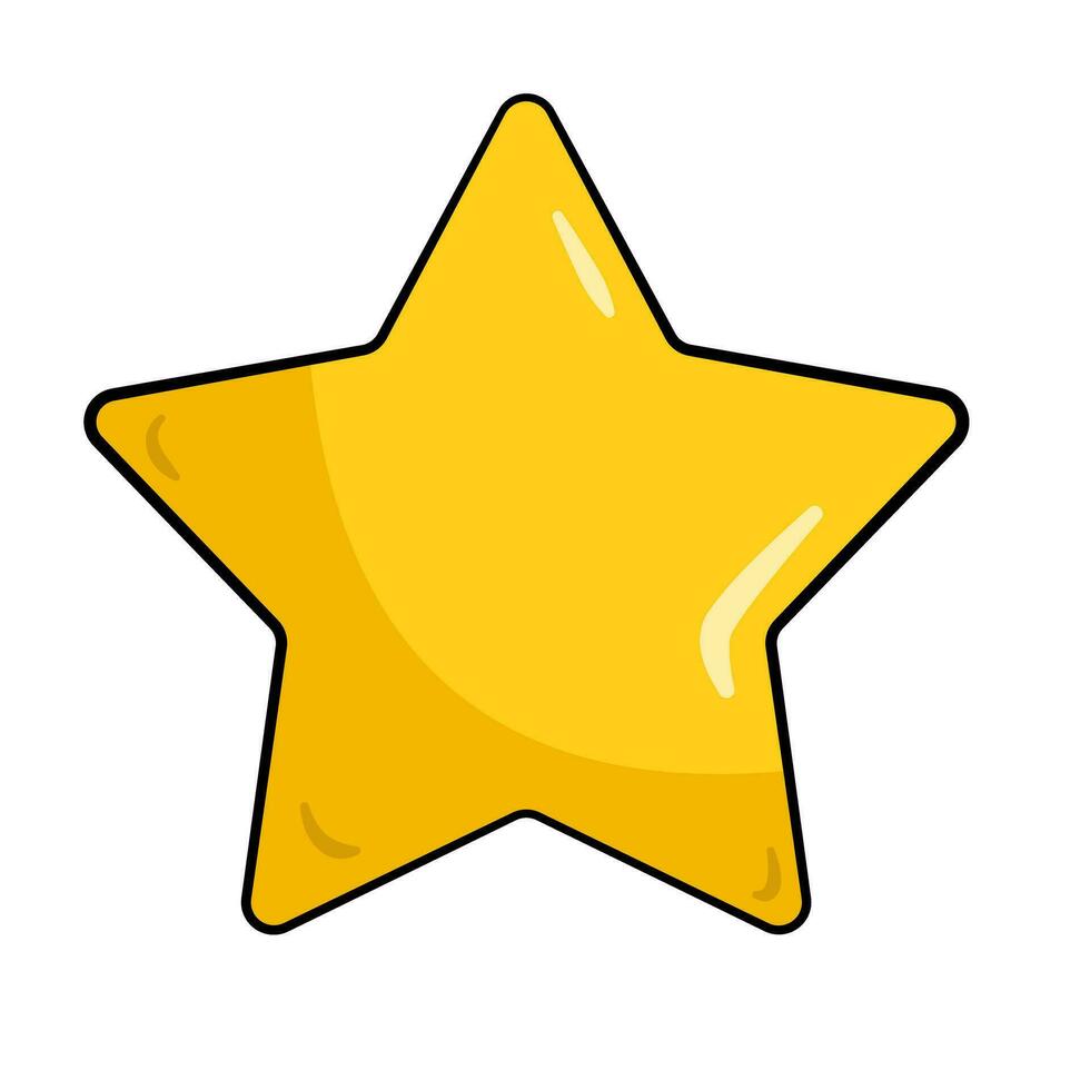 Yellow star icon vector