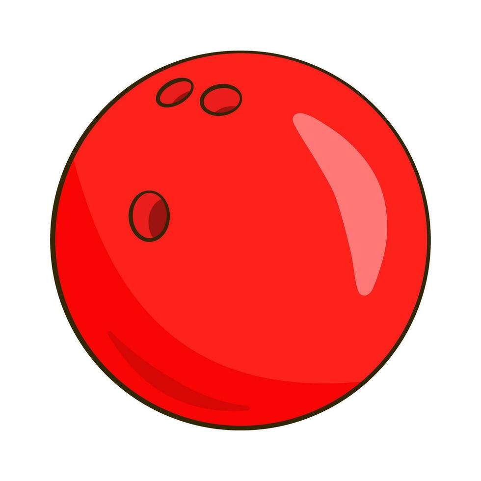 rojo bolos pelota. dibujos animados vector