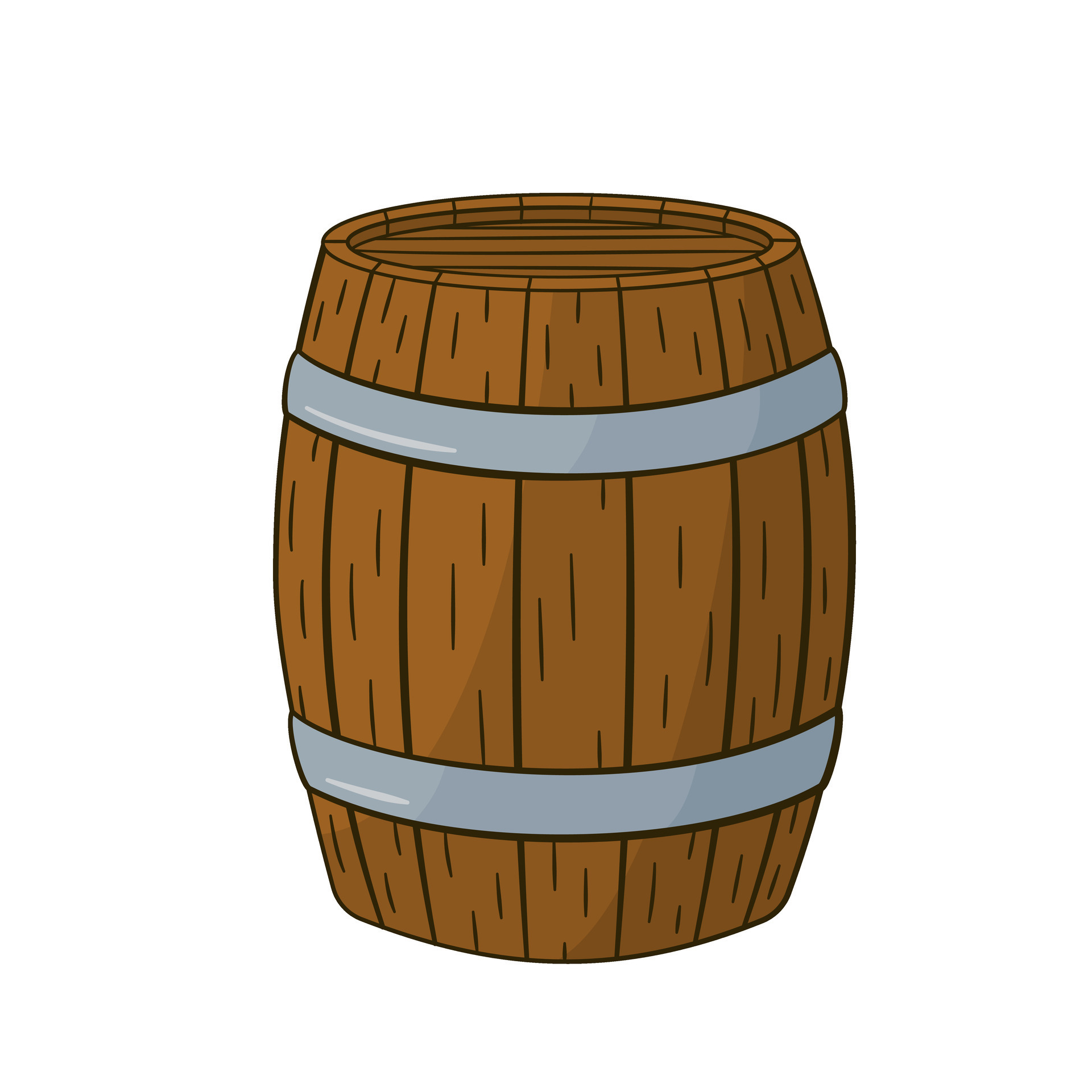 barril de madera en vector de dibujos animados 7630330 Vector en Vecteezy