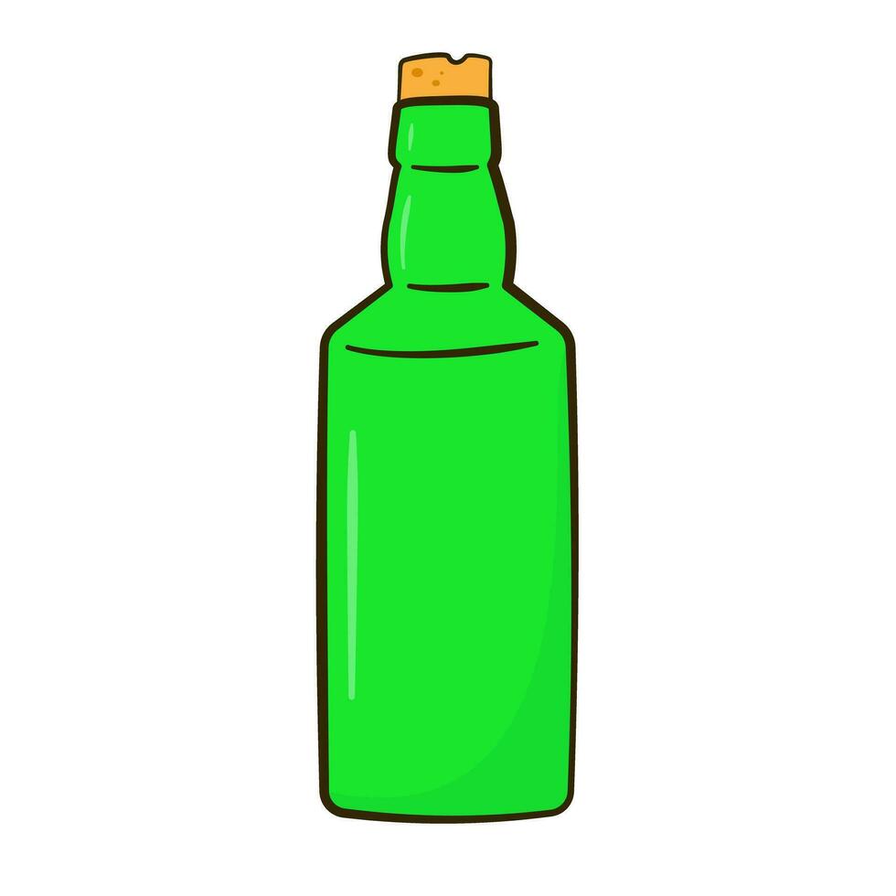 Green bottle with cork vector