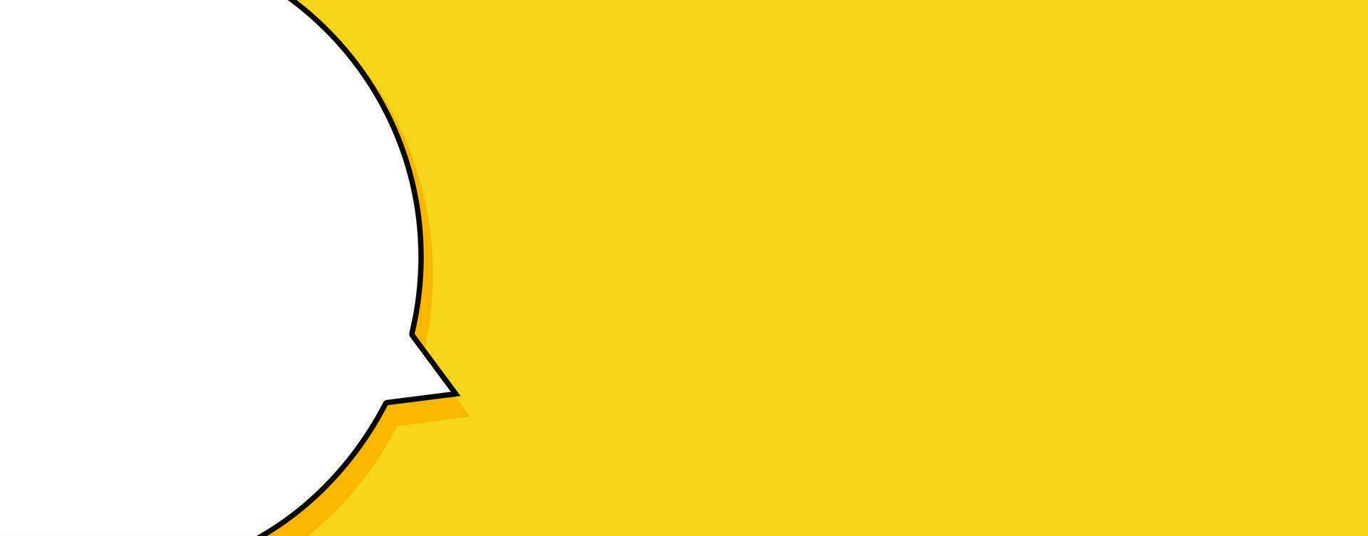 Blank speech bubble on yellow background. Banner template vector