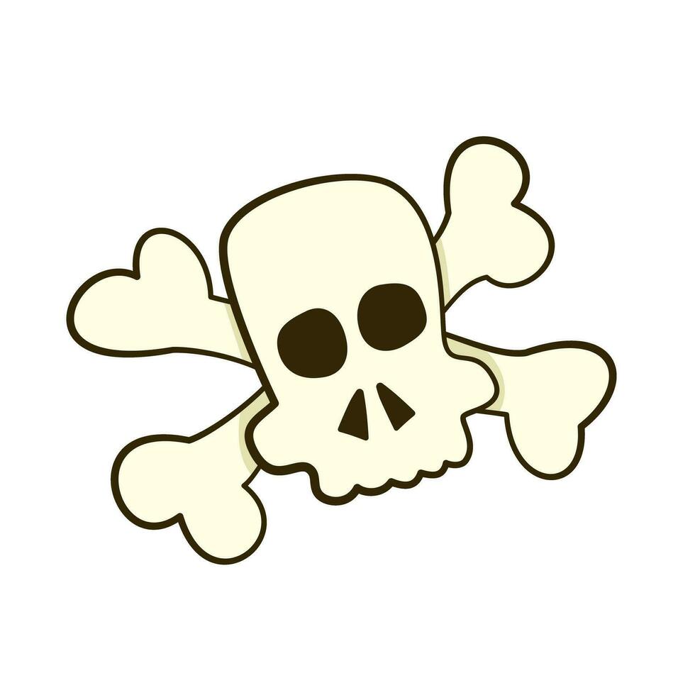 Cartoon skull and crossbones vector