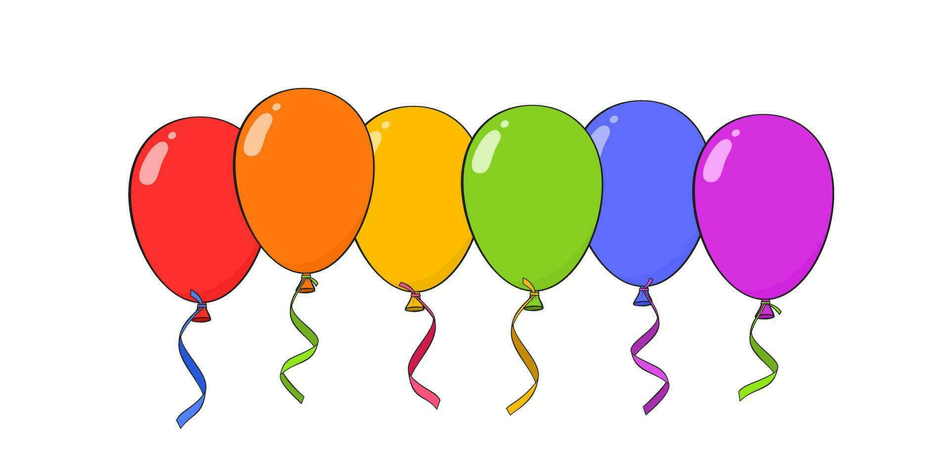Colorful balloons in color of LGBT flag. Cartoon. Vector illustration