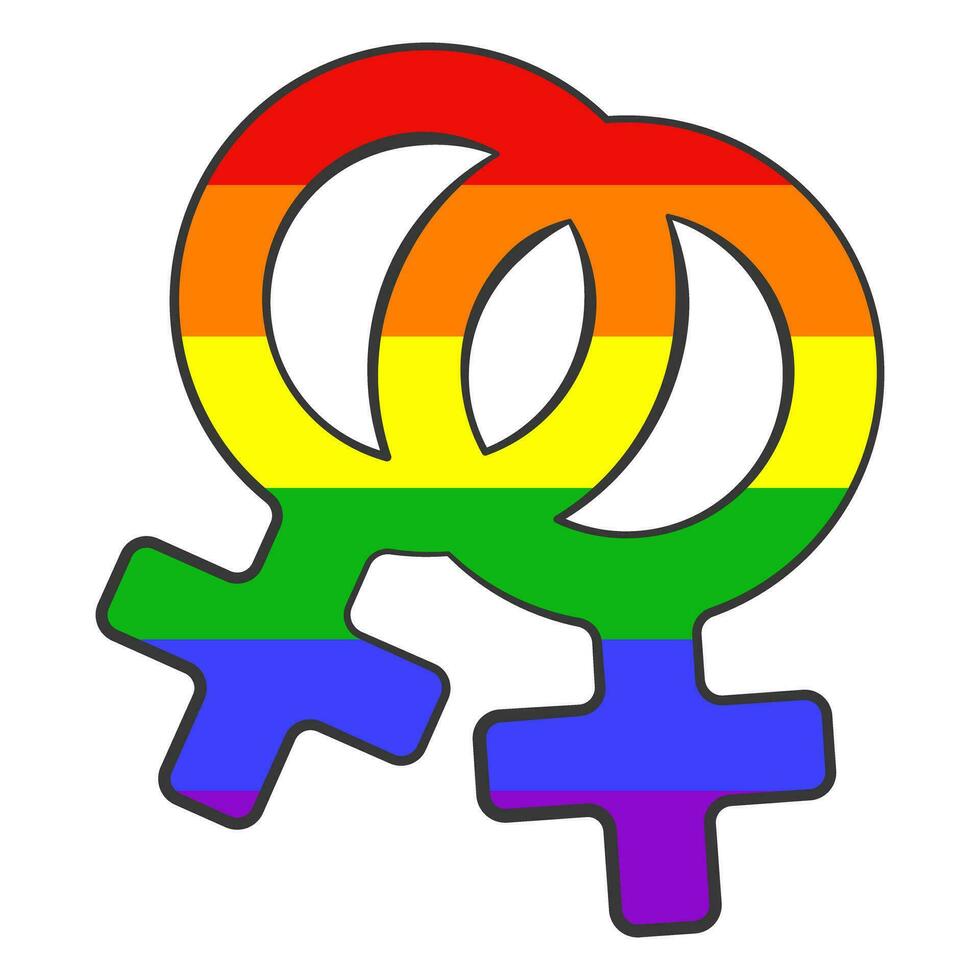 LGBT symbol in the colors of the rainbow flag. Cartoon vector