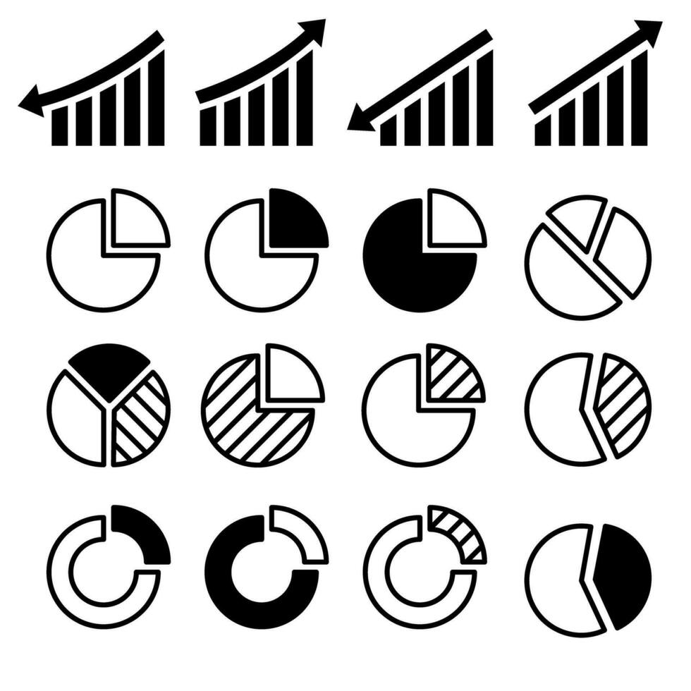 Set of Pie Chart and Graph icons vector