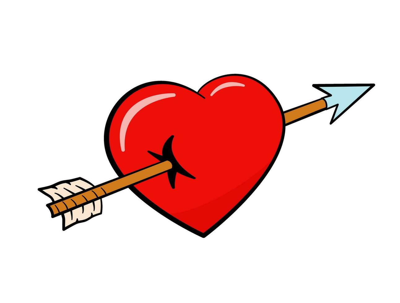 corazón con un flecha. San Valentín día vector